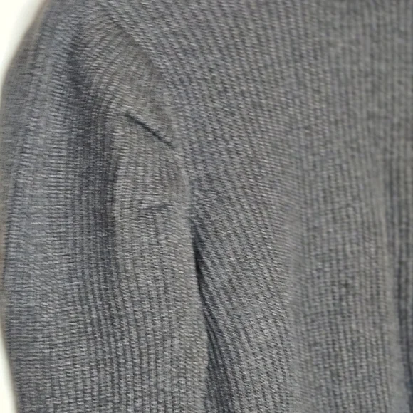 NIC+ZOE Ribbed Button Cardigan Pleated Shoulder Neutral Minimal - Picture 5 of 8